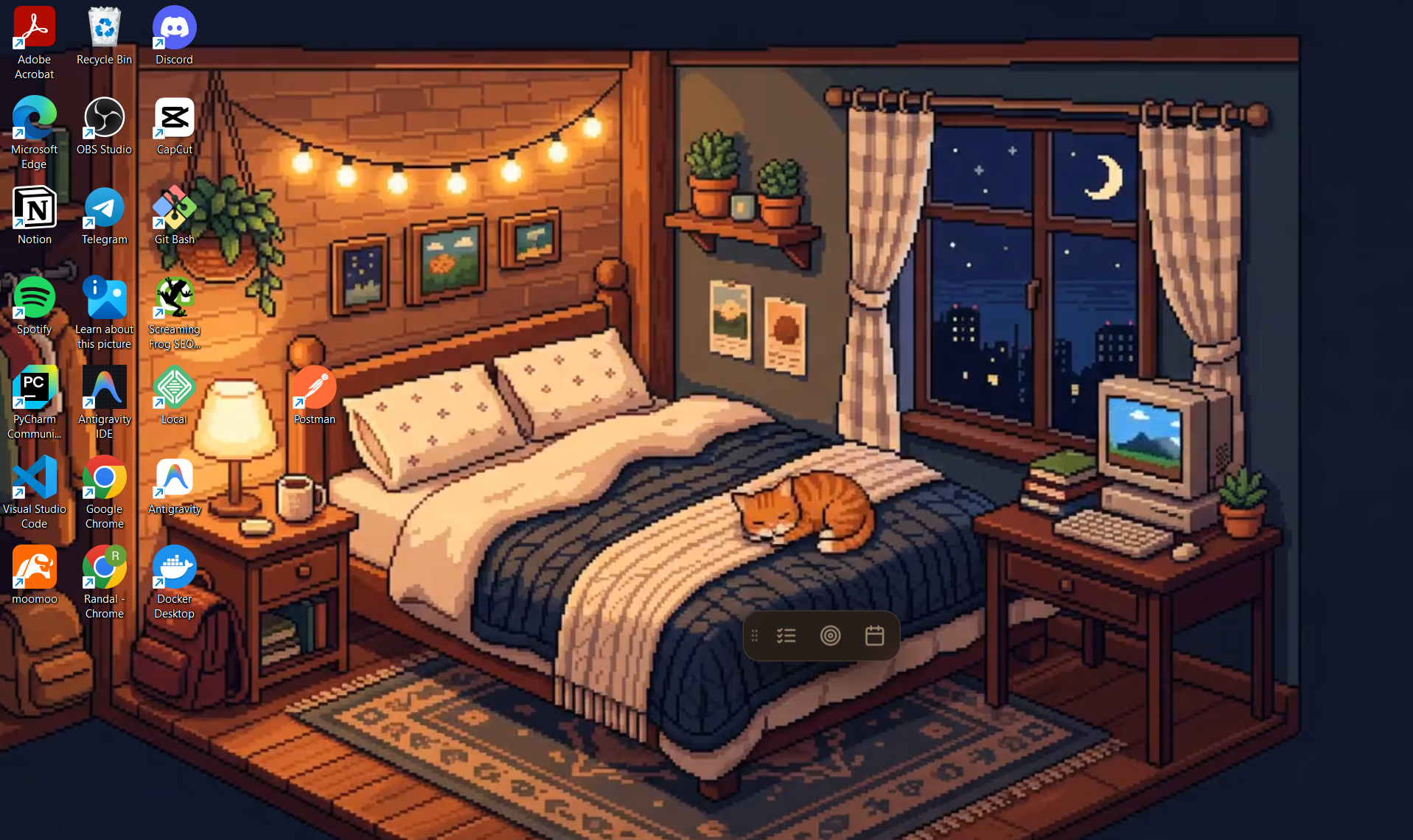 The finished cozy wallpaper running on the desktop