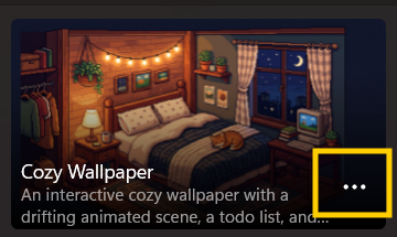 Lively Wallpaper settings panel
